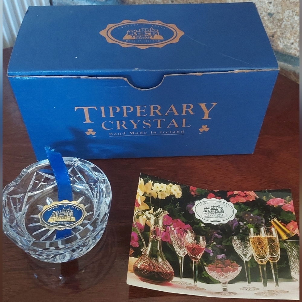Tipperary Crystal Salt Cellar Dish Hand Made Irish